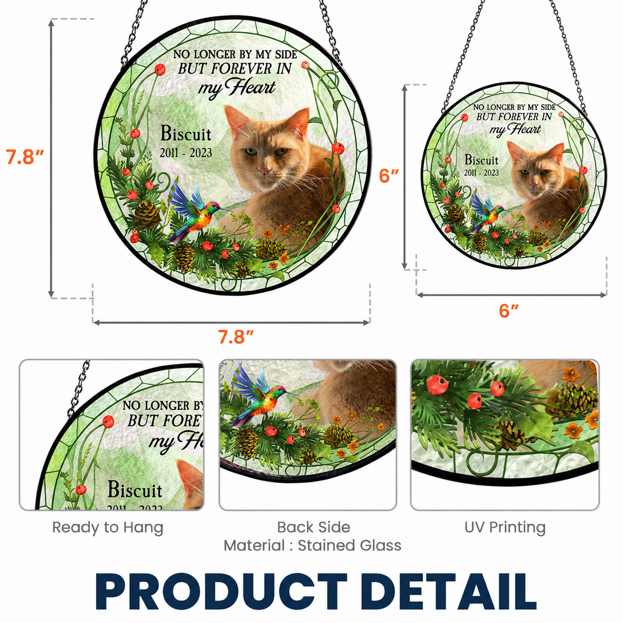 Personalised Stained Glass Suncatcher – Pet Remembrance