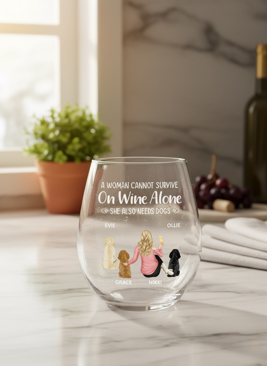 Personalised Tumbler – Cannot Survive on Wine Alone, Style B
