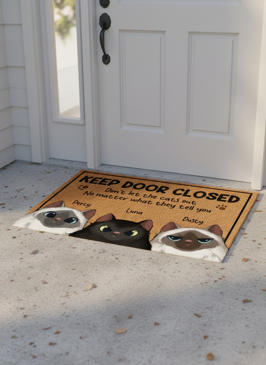 Personalised Pet Doormat – Don't Let the Cat Out
