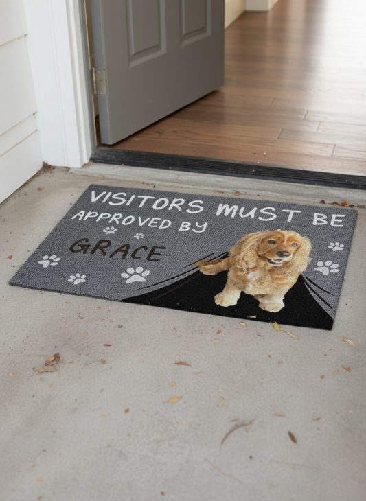Personalised Pet Doormat – Visitors Must Be Approved