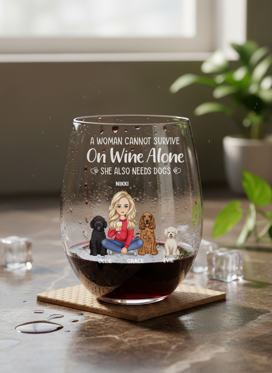 Personalised Tumbler – Cannot Survive on Wine Alone, Style A