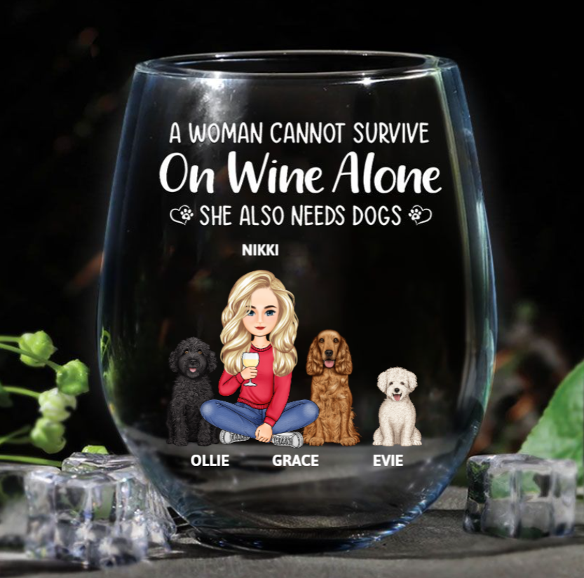 Personalised Tumbler – Cannot Survive on Wine Alone, Style A