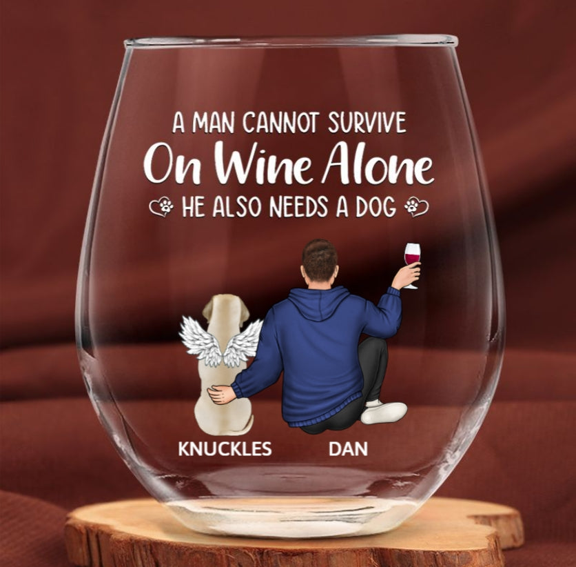 Personalised Tumbler – Cannot Survive on Wine Alone, Style B