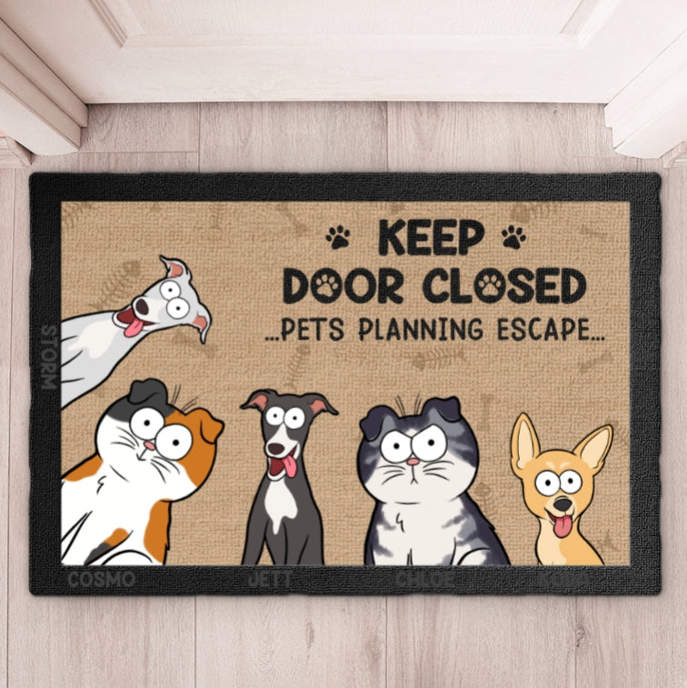 Personalised Pet Doormat – Keep Door Closed